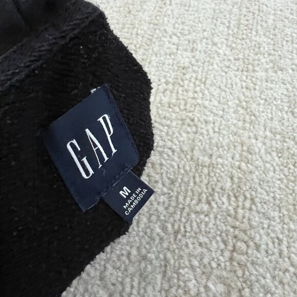 Gap Black Zip Up Cotton Blend Hoodie Sweatshirt M - Picture 2 of 8